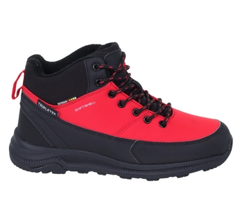 Czerwone buty zimowe chłopięce śniegowce softshell trzewiki American Club