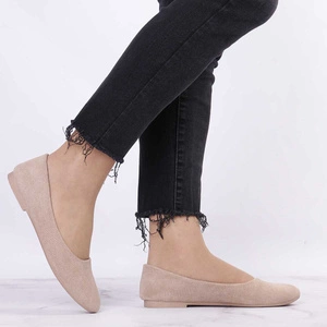 Damskie balerinki beżowe zamszowe Jezzi