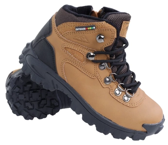 Musztardowe buty zimowe dla chłopca ciepłe dziecięce trzewiki American Club