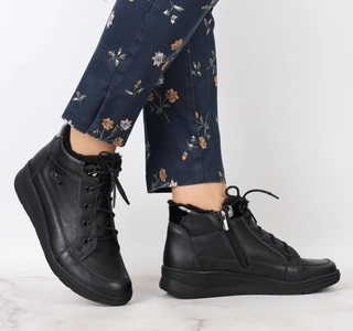 Skórzane buty zimowe komfortowe ze skóry naturalnej Helios model 553