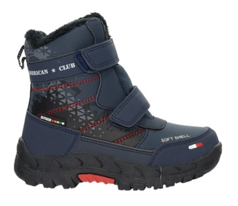 Ciepłe buty zimowe chłopięce wyższe na rzepy wodoodporne SOFTSHELL American Club