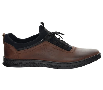 Brązowe skórzane półbuty męskie sportowe adidasy eleganckie POLBUT